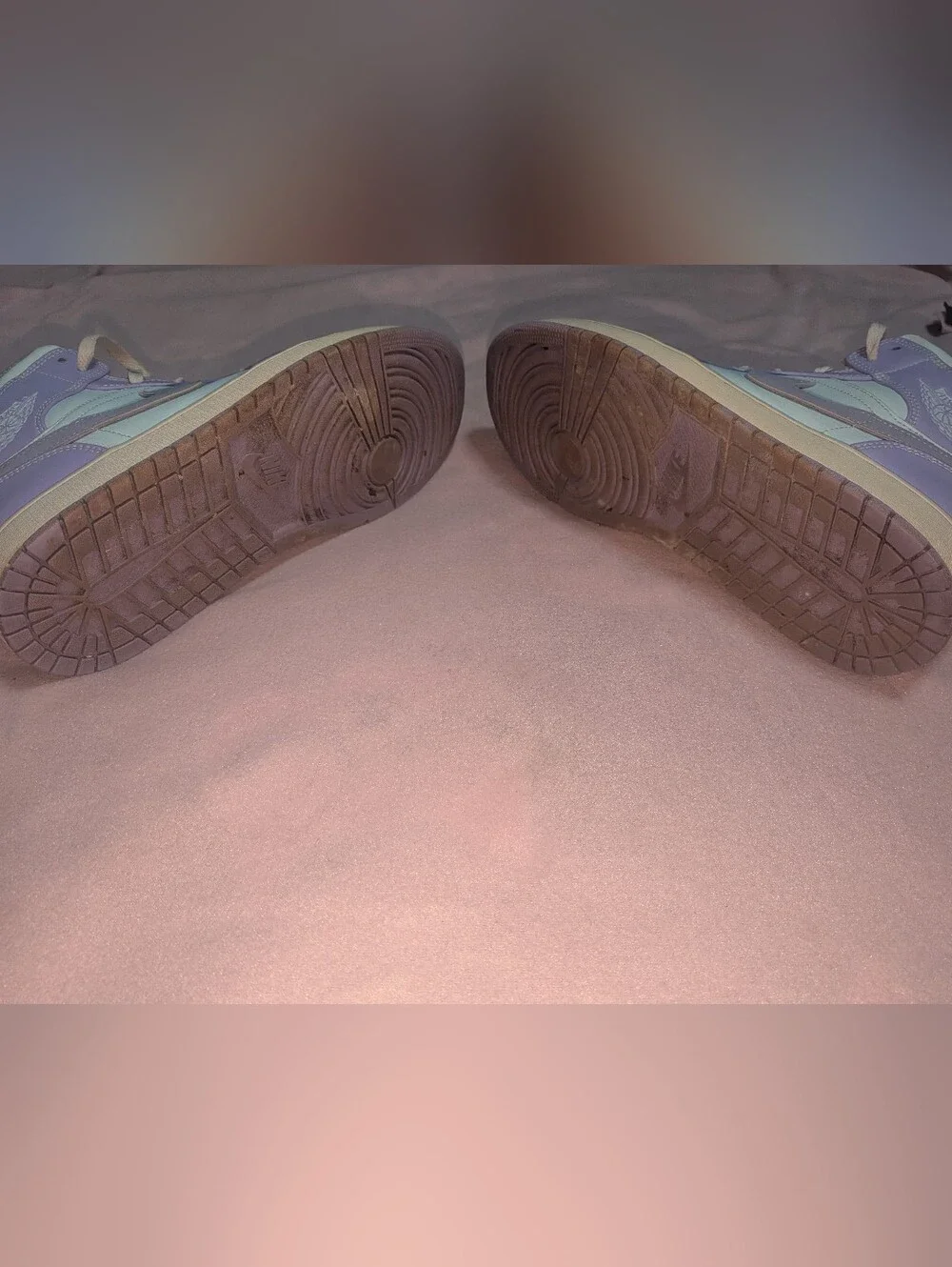 Jordan 1 Mid Sneakers in Light Blue & Lavender